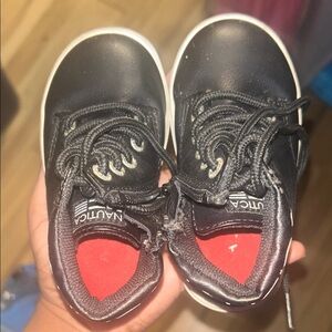 Boys Nautica Kids Black and Red Sneakers